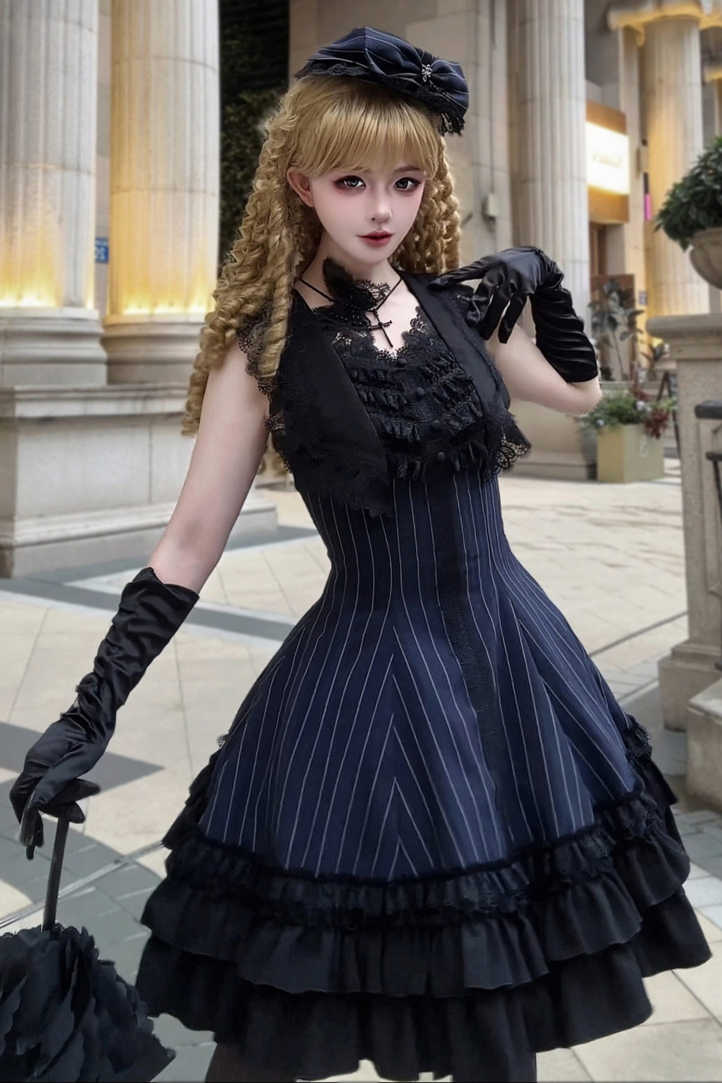 Dark Tailored Slim Gothic Lolita Dress + Outerwear