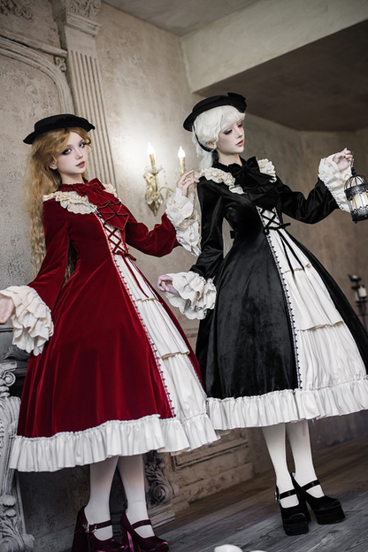 Classical Dress + Collar + Ribbon + Hat