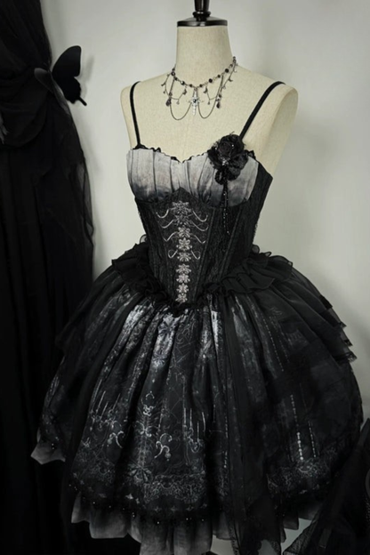 Gothic Lolita Jumper Skirt + Jacket + Skirt + Shirt + Corset + Accessories