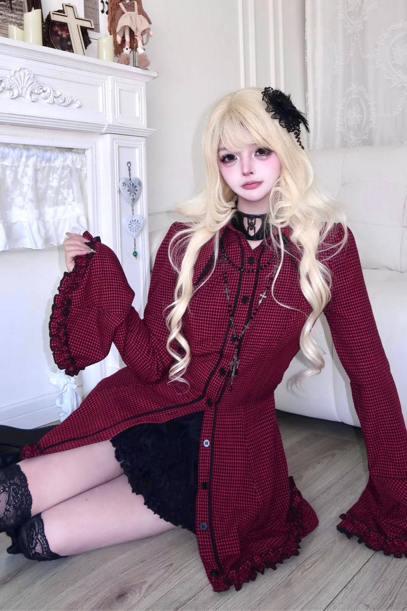 Gothic Little Plaid Pattern Dress