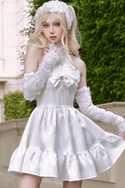 [pre-order] Fairy Pure White Neck Dress