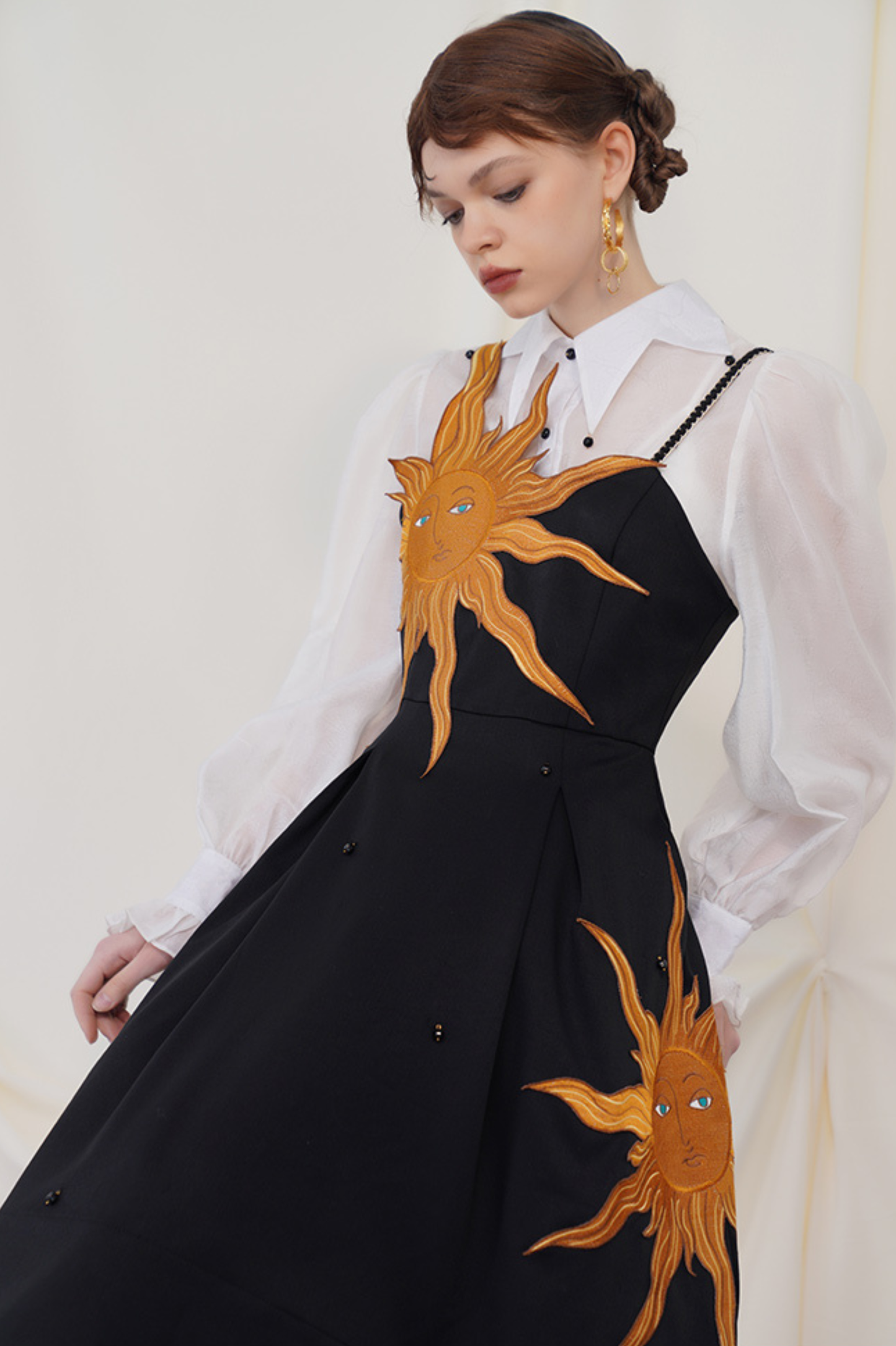 Sunflower Straps Slim Swing Retro Dress