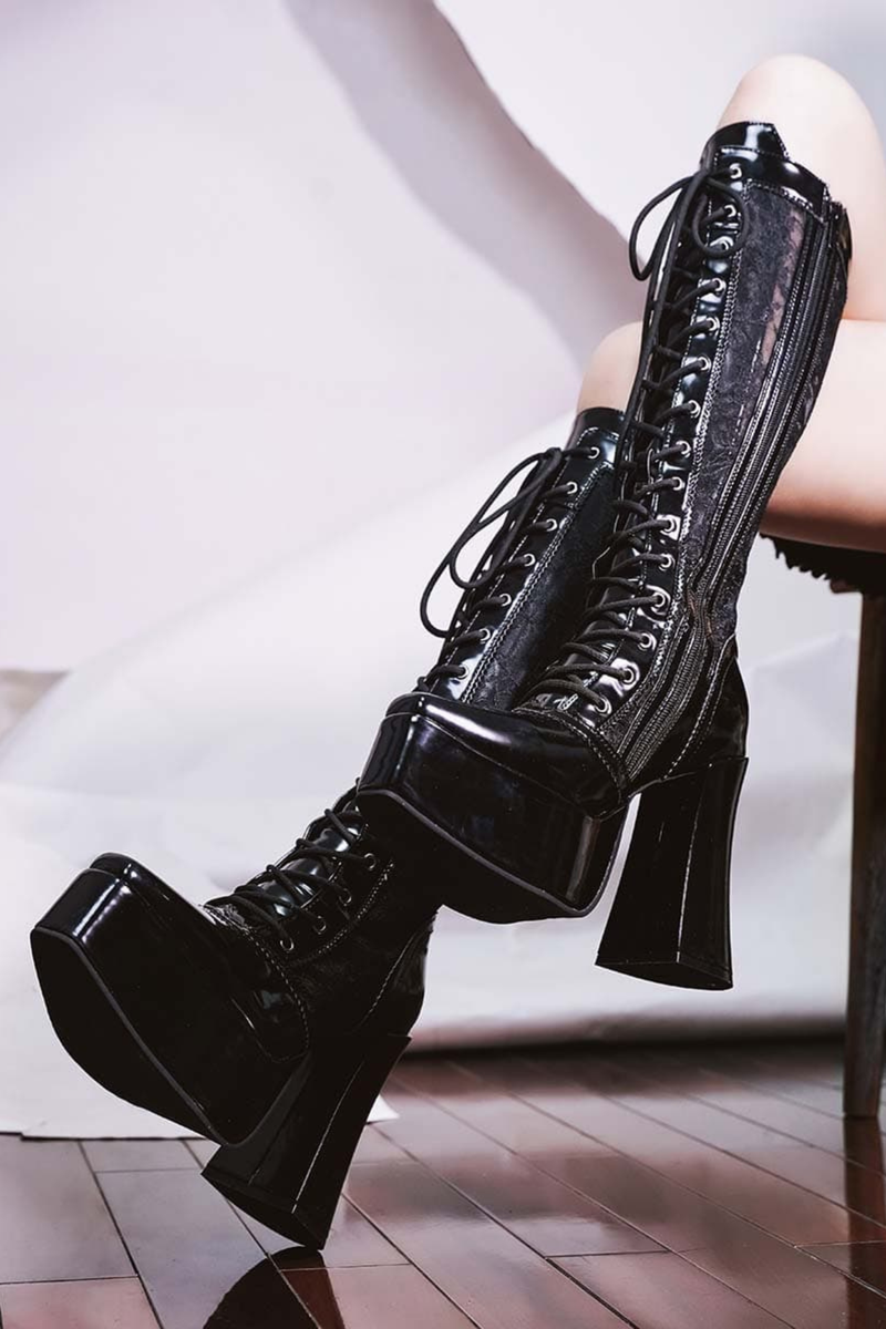 Demon Hunter Night Lace-up Boots