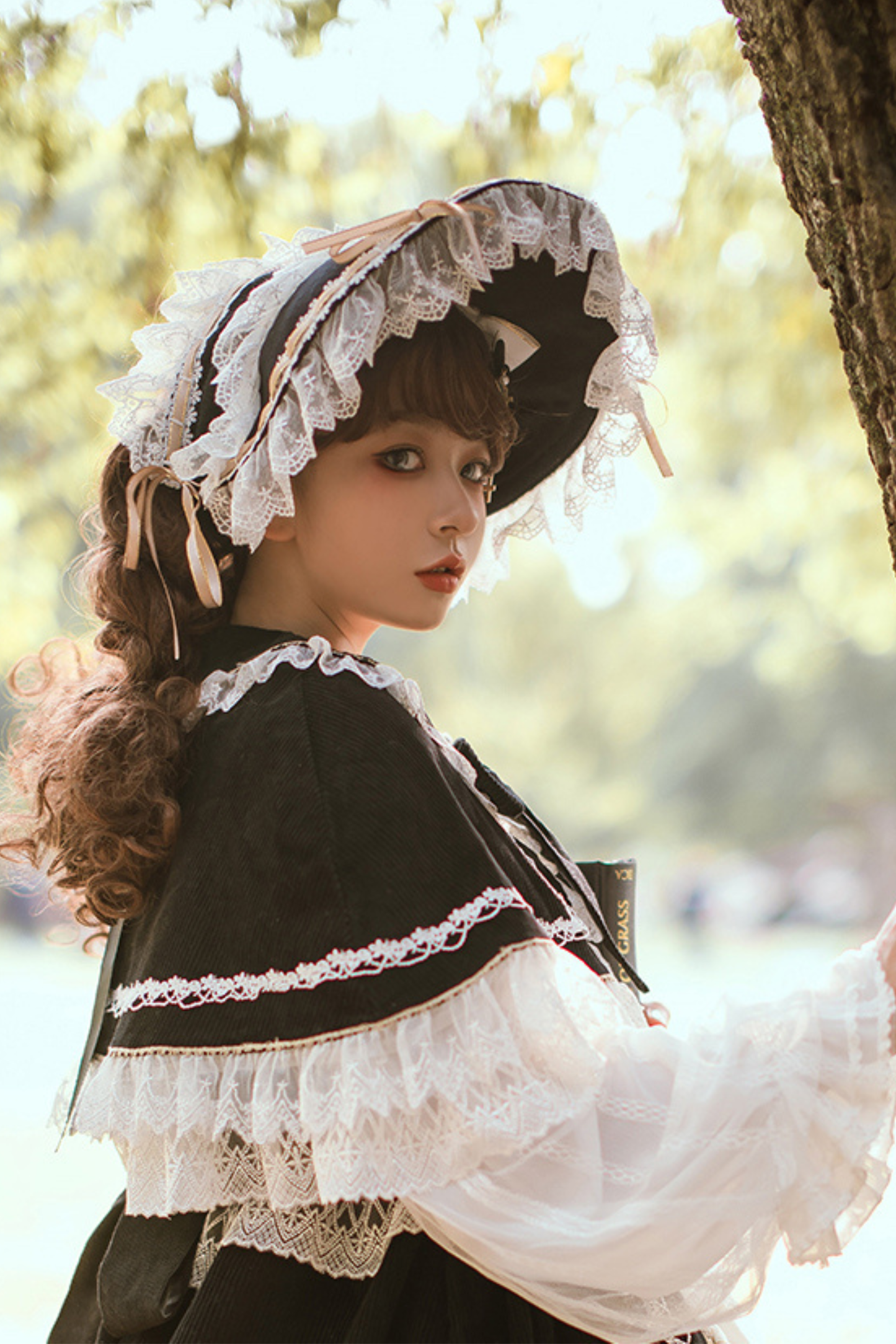 Gothic Doll Lace Jumperskirt + Baby Cap + Hairband + Shawl