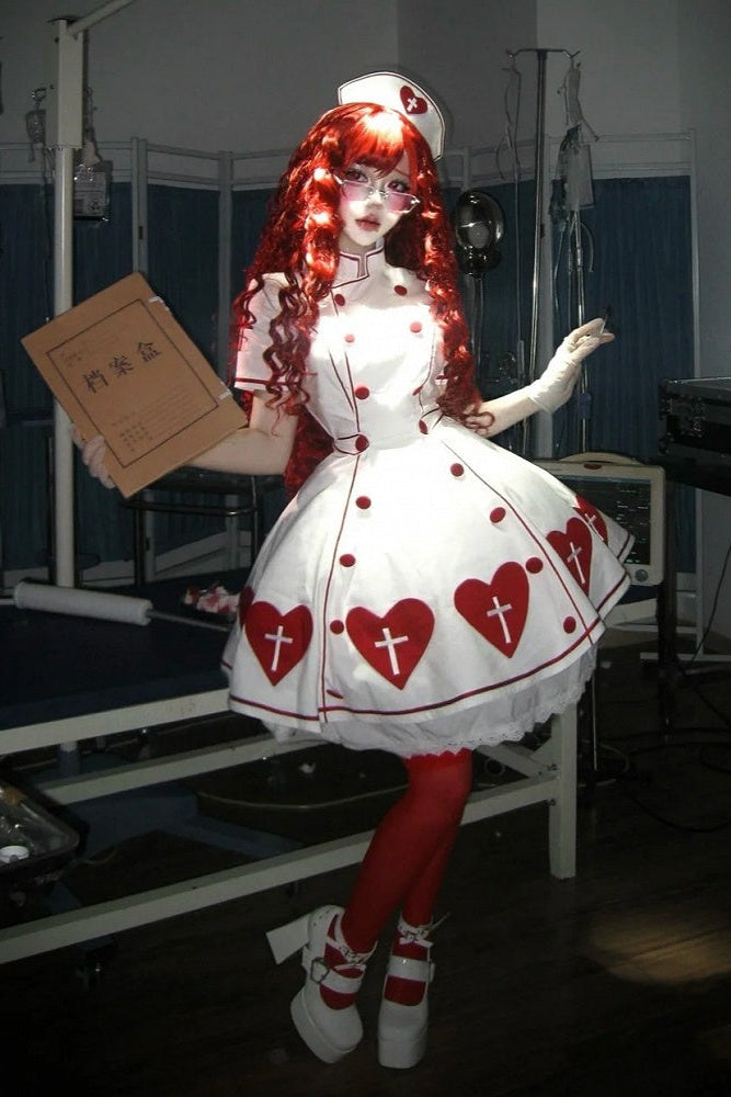 [pre-order Deadline: May 4] Heart Cross Nurse Cosplay Lolita Dress