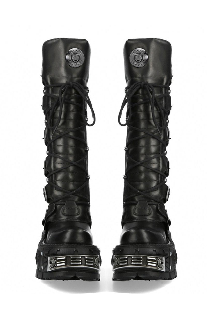 Punk Mode Metallic Design Long Boots