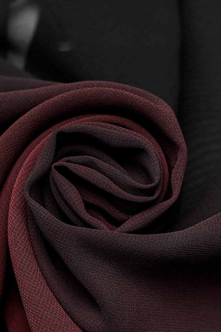 Black/red Lapel Collar Gradient Sheer Gothic Blouse