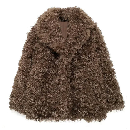 Fluffy Overcoat Brown