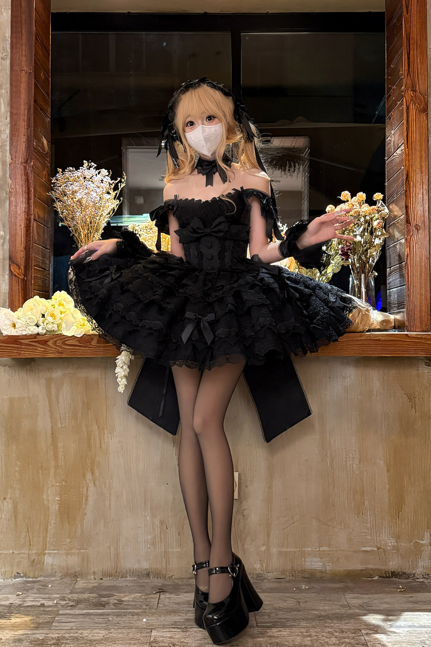 [pre-order] Princess Ballet Tiered Lolita Dress + Headband + Necklace + Sleeves + Tail
