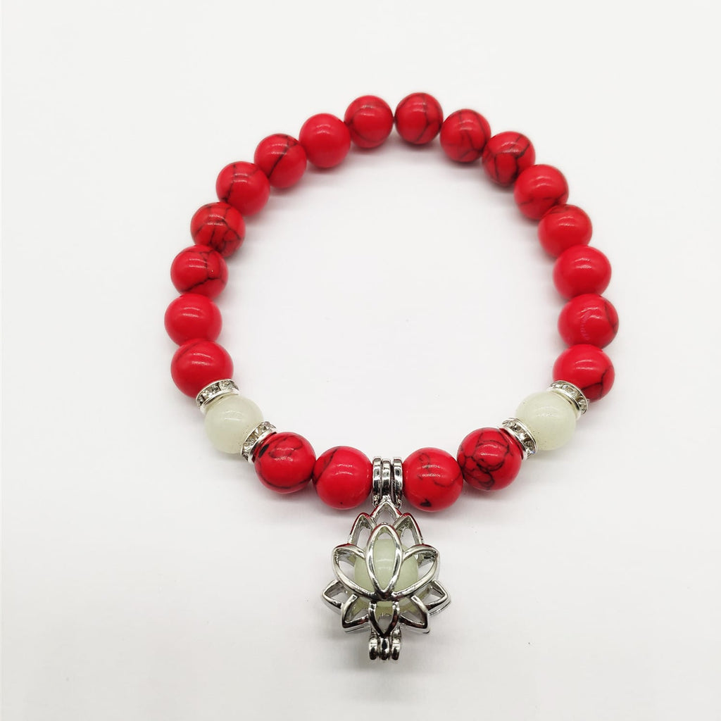 Luminous Lotus Energy Bracelet - Glow-in-the-dark Natural Stone Healing
