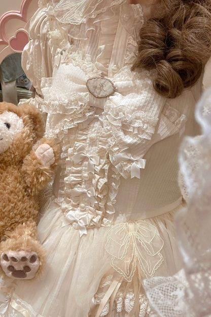 Briana Bear Print Dream Doll Lolita Dress + Jsk + Skirt + Shirt + Petticoat