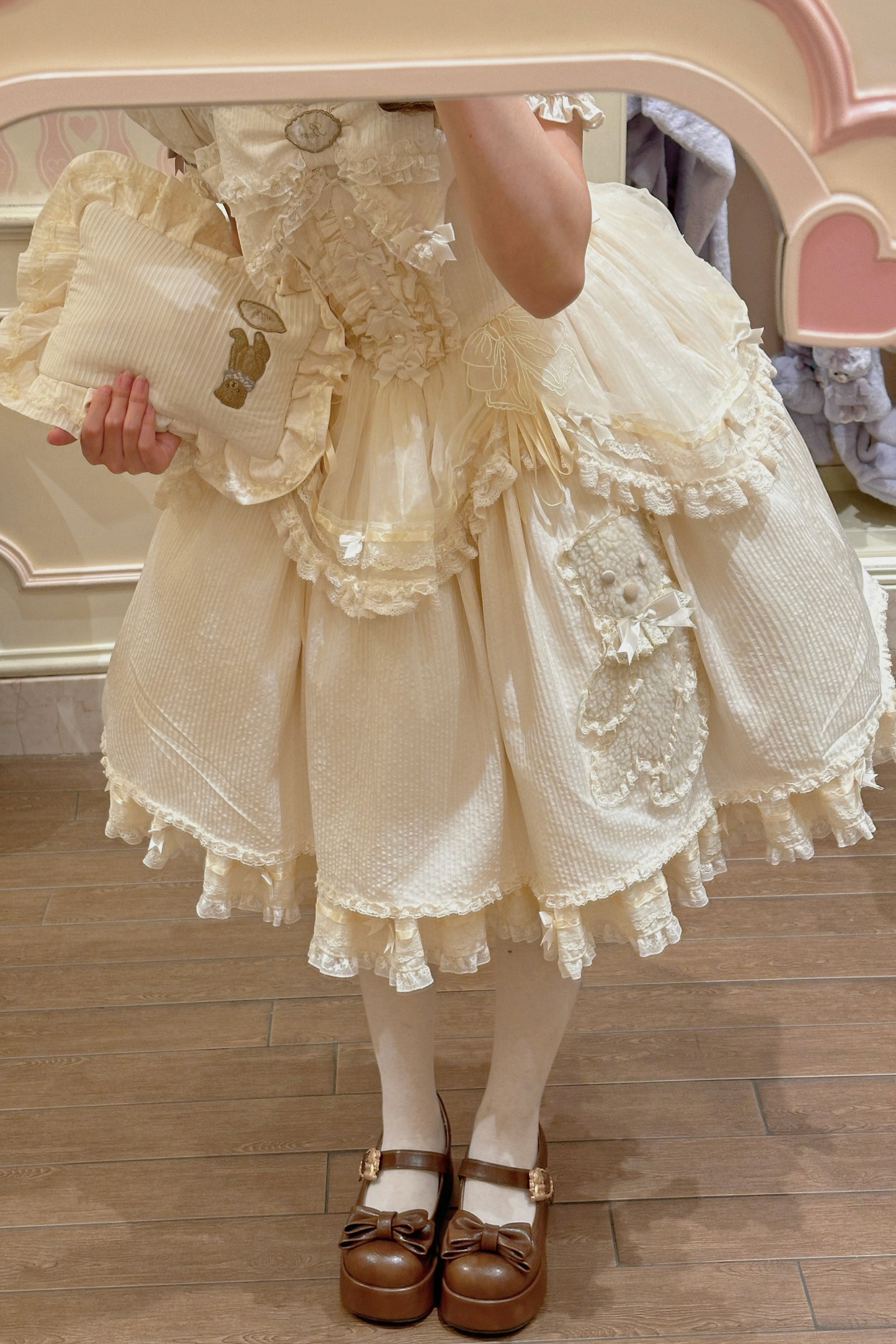 Briana Bear Print Dream Doll Lolita Dress + Jsk + Skirt + Shirt + Petticoat