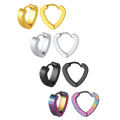 Flash Small Heart Piercing Huggie Hoop Earrings Set for 4 Pairs