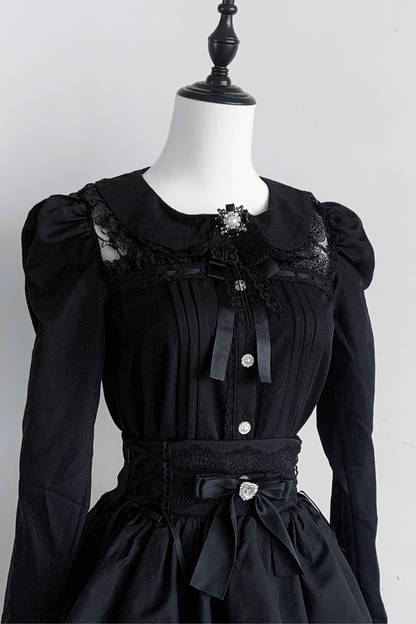 Dark Lace Top + Skirt