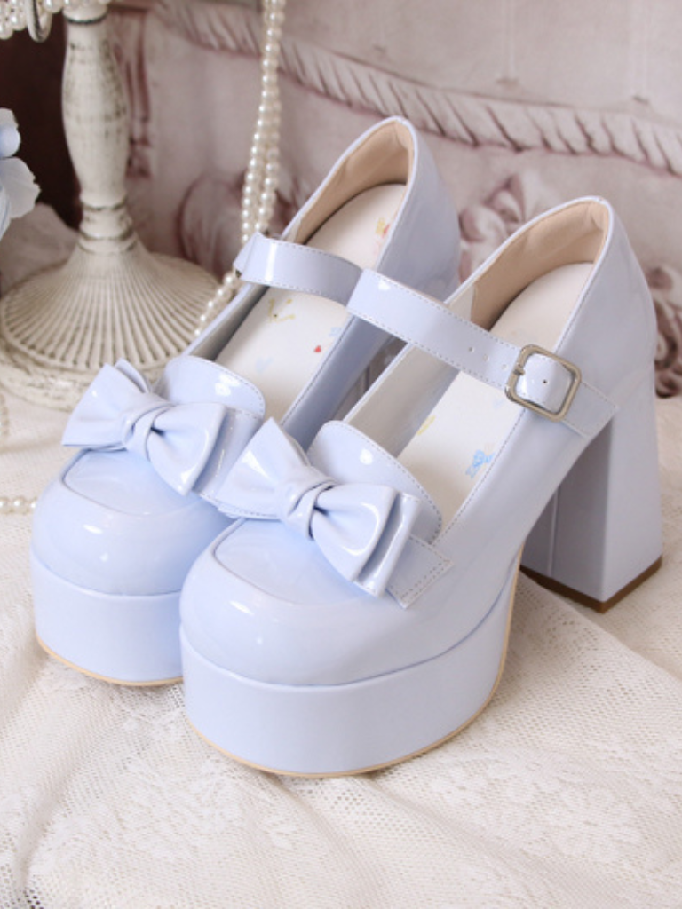 Lolita Ribbon Round Toe Single High Heel