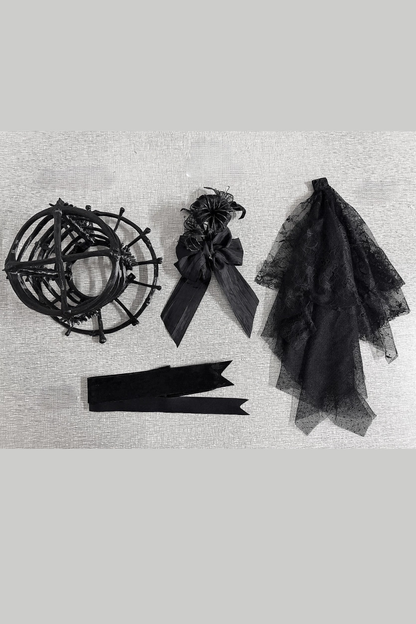 [pre-order Deadline: June 8] Phantom Knight Series Flower Veil Skeleton Hat + Mini Hat