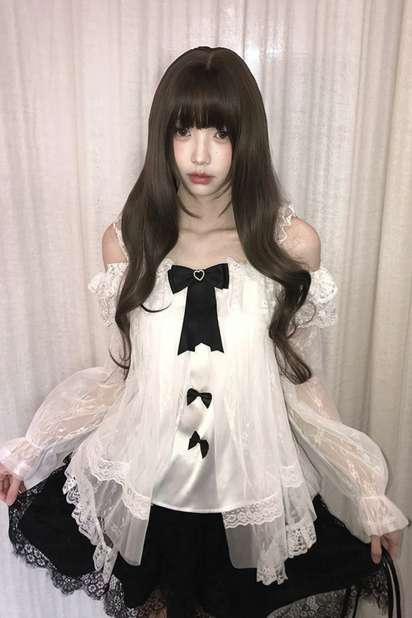 Ribbon Chiffon Top + Skirt
