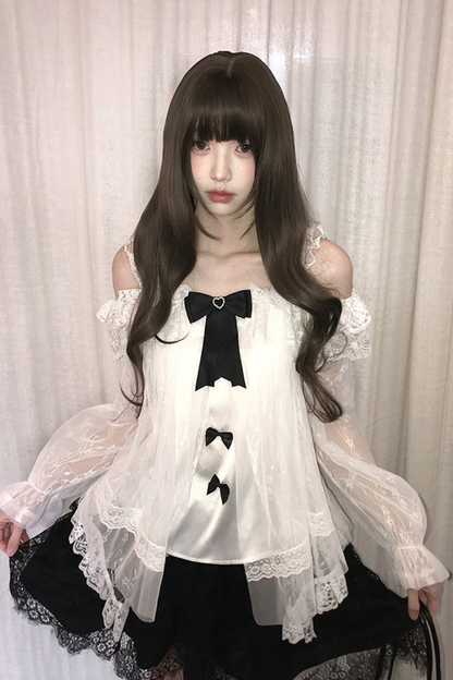 Ribbon Chiffon Top + Skirt