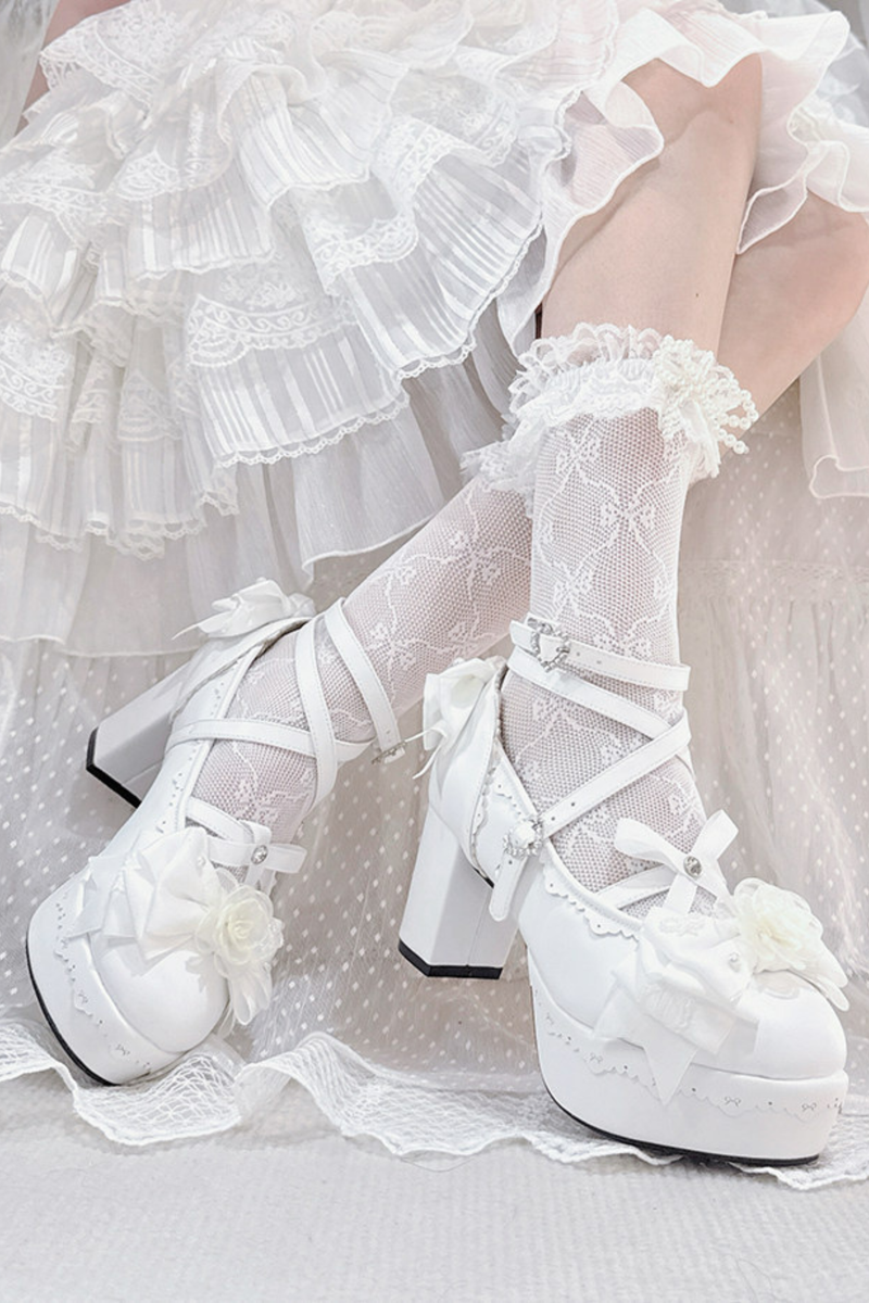 Flower Ribbon Dance Lolita Heels