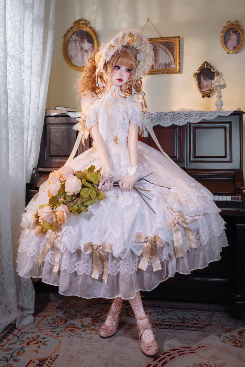 Sweet Lolita Flower Hat + Necklace