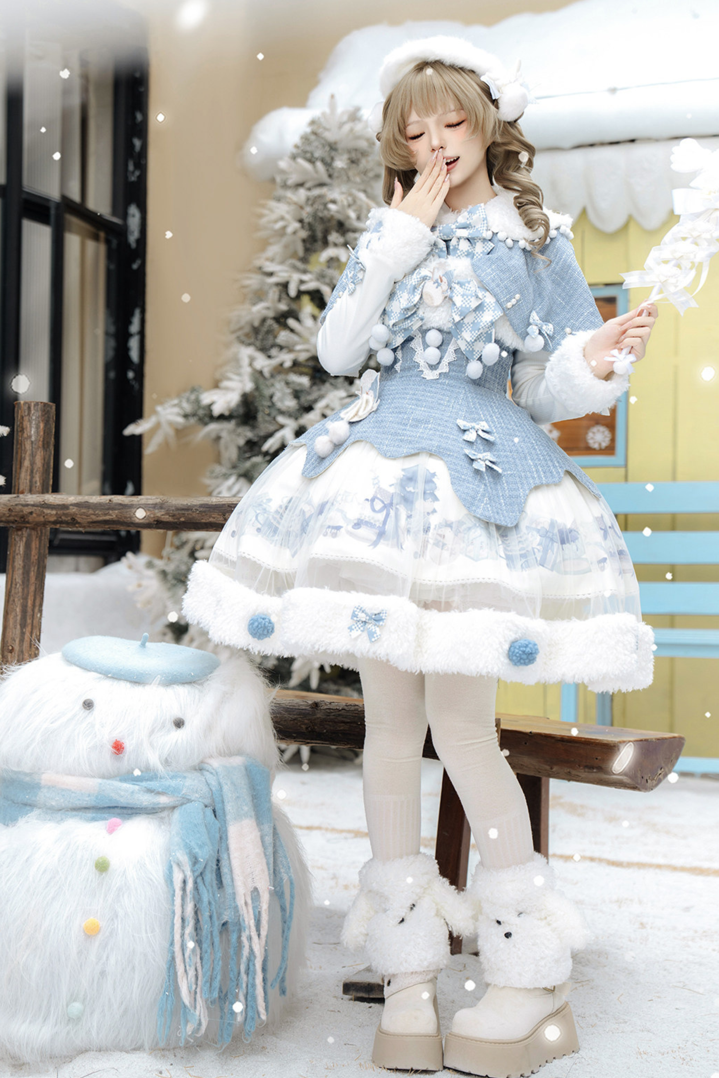 Snow Island Lolita Dress + Top + Shawl