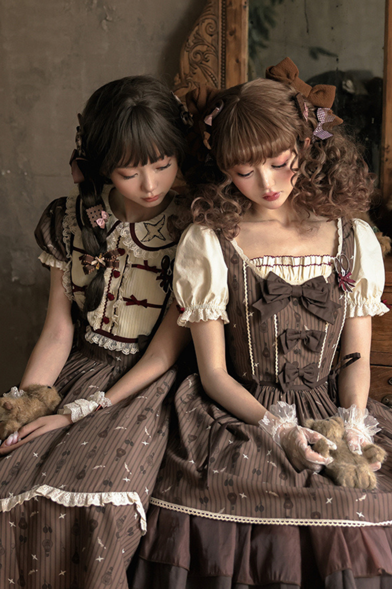 Doll Collar Brown Retro Princess Lolita Dress
