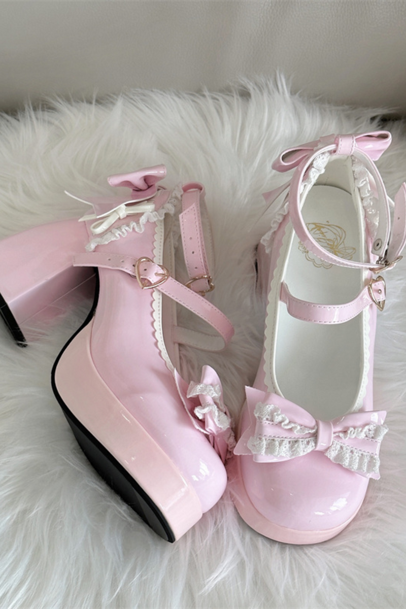 Ruffle Ribbon Lolita Shoes