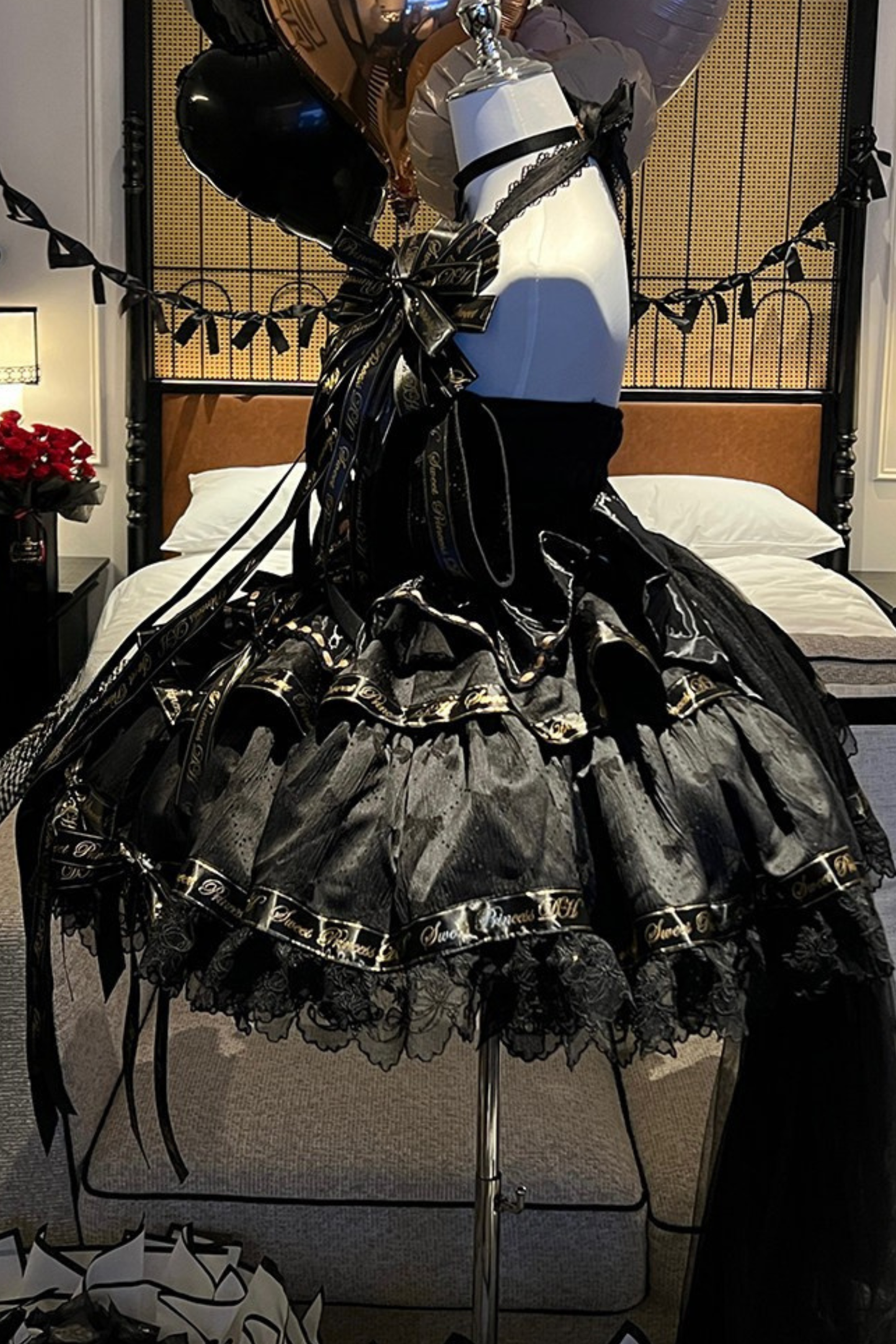 Many Logo Ribbon Princess Dress + Badge + Head Accessory + Tail