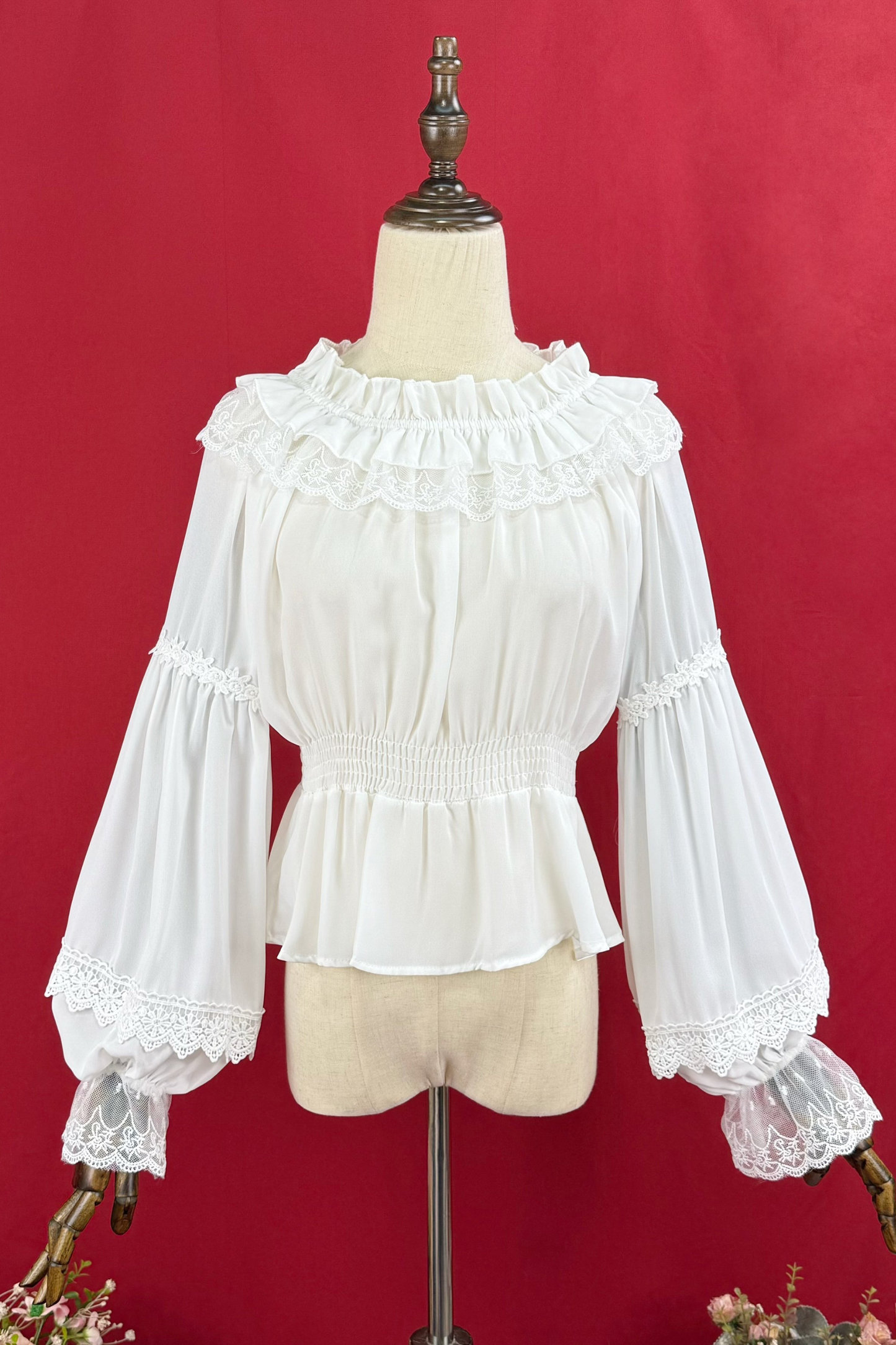 Off-shoulder Long Sleeve Romantic Blouse