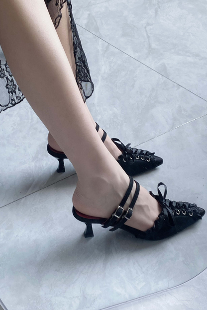 Gothic Lace-up Heeled Shoes