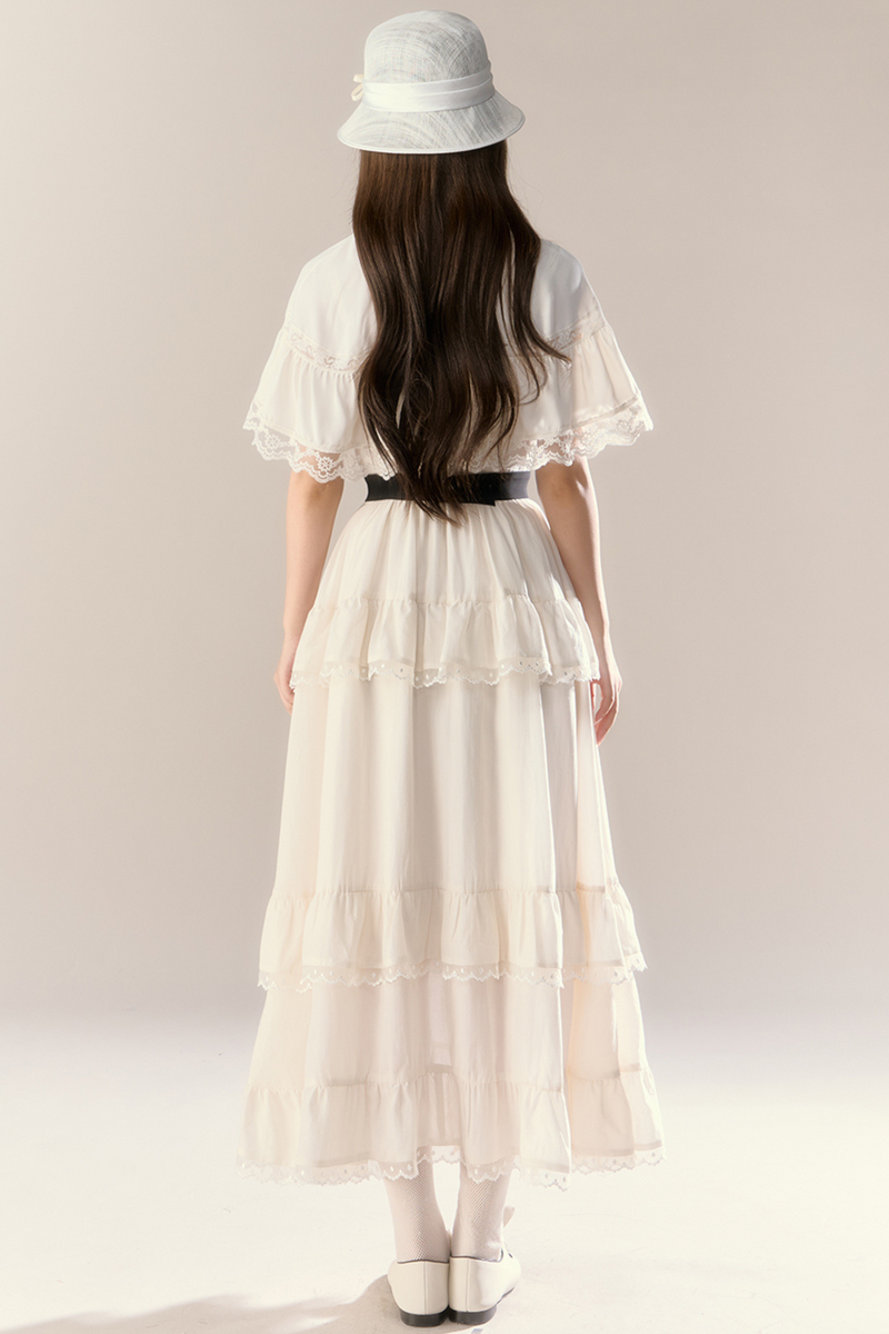 Lillian French Shawl Tiered Dress