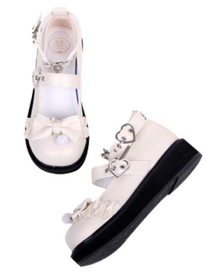 Nya Kokoro Lolita Retro Soft Girl Round Toe Shoes