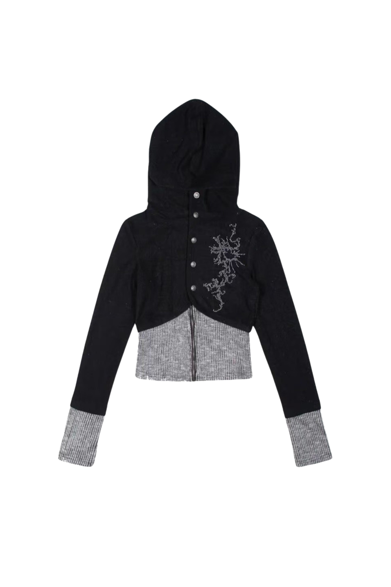 Subculture Patchwork Hooded Jacket