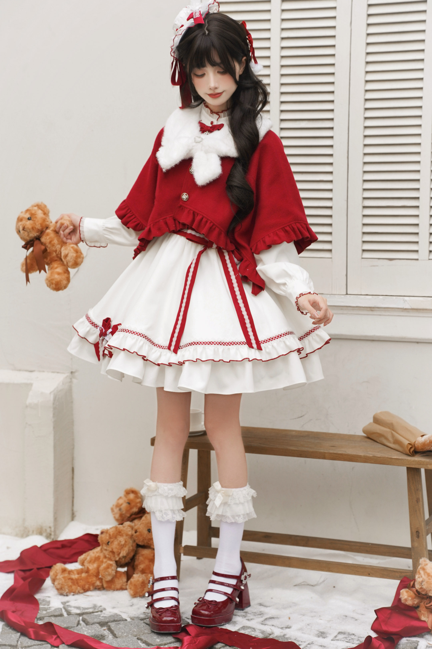Red Wish Cape + Dress + Belt