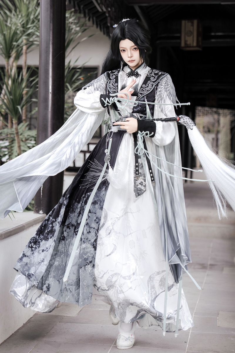 Chinese Big Sleeve Cape + Shirt + Long Skirt + Waist Belt + Chinese Top + Skirt + Camisole Dress + Leg Warmers