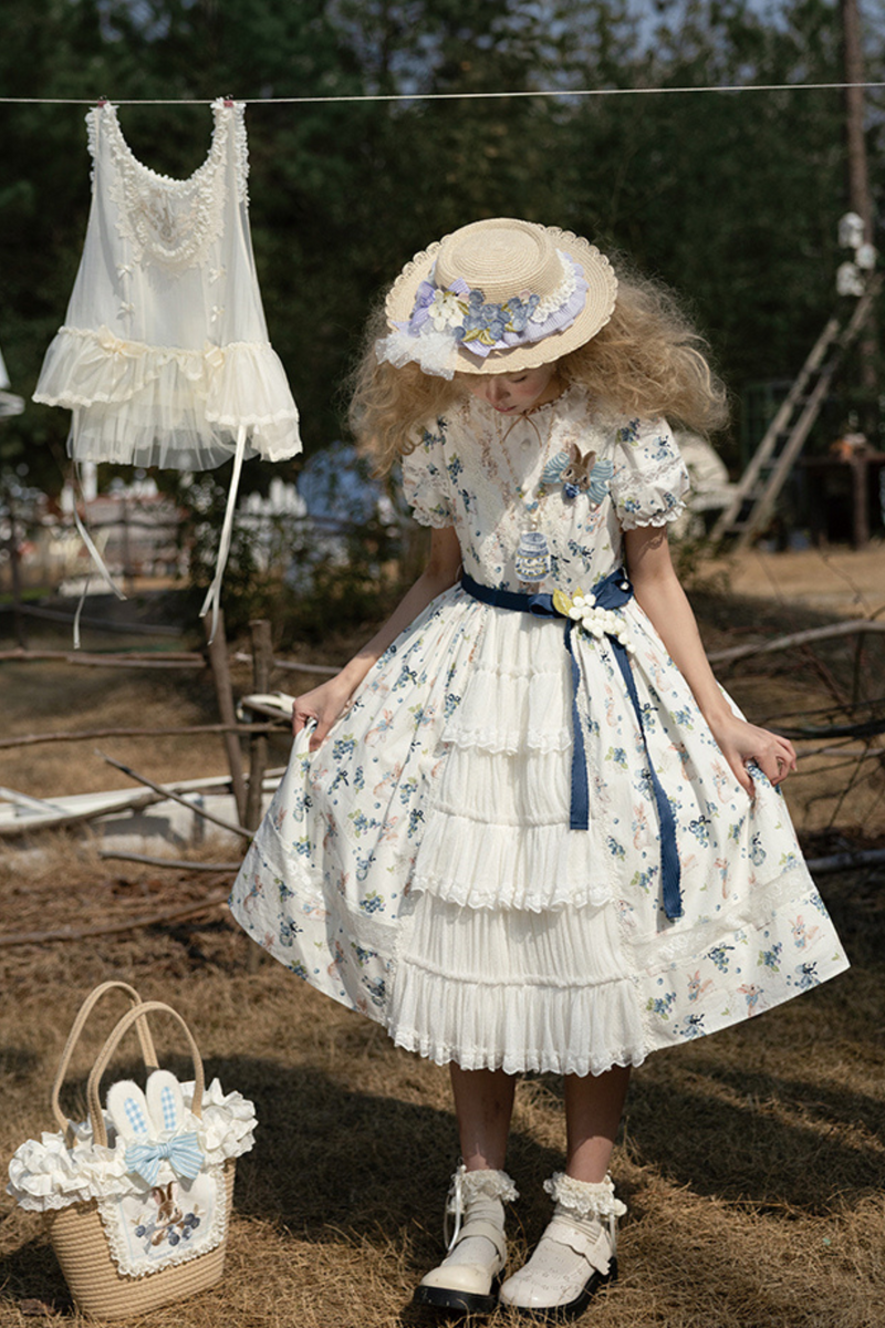 Benny's Blueberry Garden Lolita Jumper Skirt + Dress + Inner Shirt