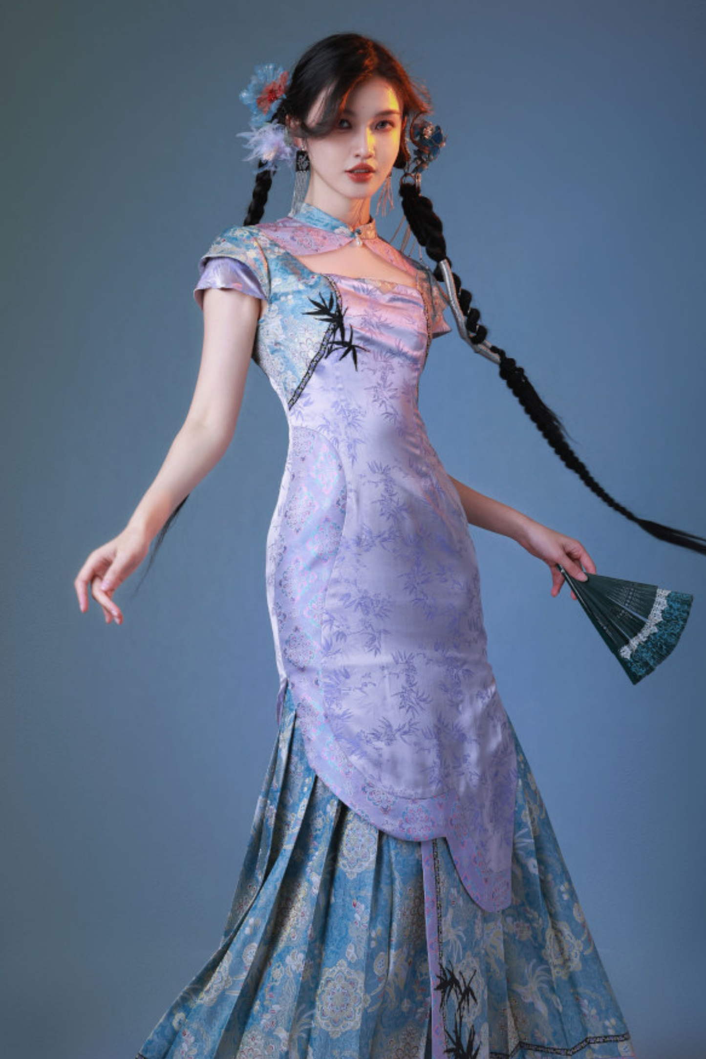 Jacquard Retro Fitted Pleated Dress