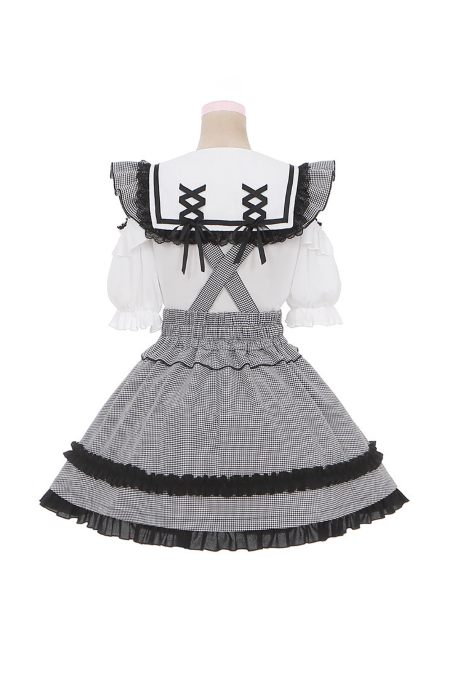 Lace Off Shoulder Top + Suspender Skirt