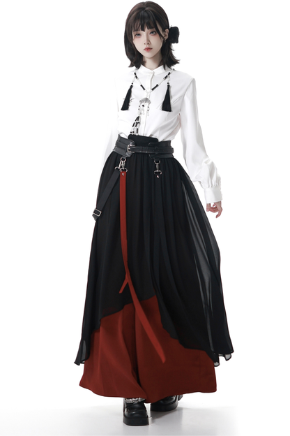 Dark Chinese-style Jacket + Shirt + Pants + Belt + Necklace