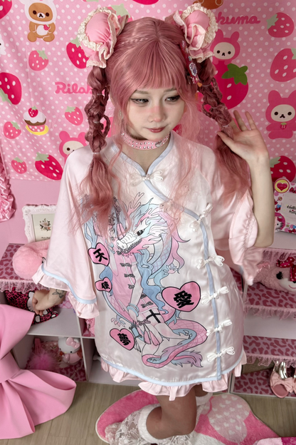 Dream Love Angelic Subculture Chinese-style T-shirt + Shorts