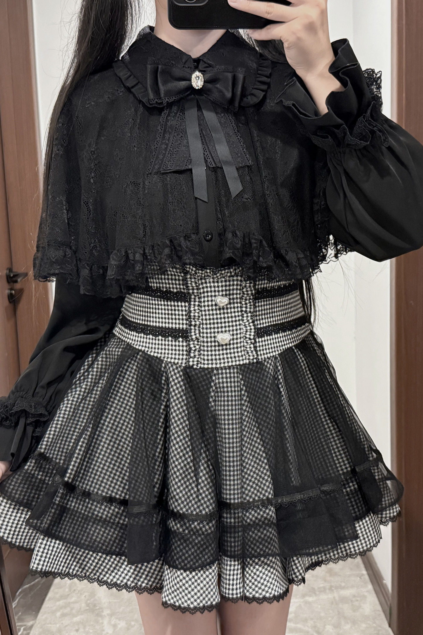 Lace Cape Two Piece Skirt + Lace Shirt
