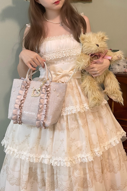 Sweetheart Pearl Ruffle Bag
