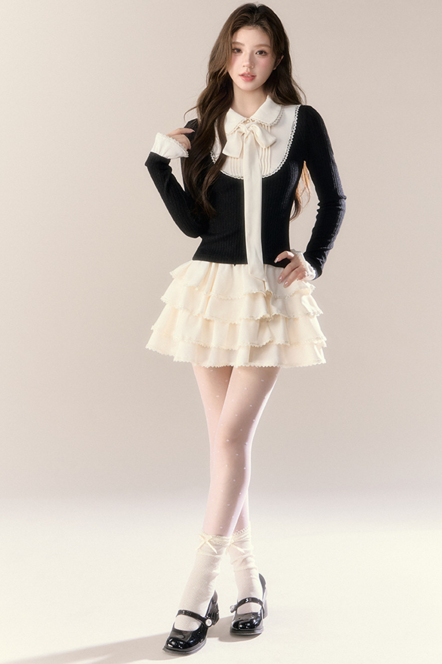French College Top + Tiered Skirt