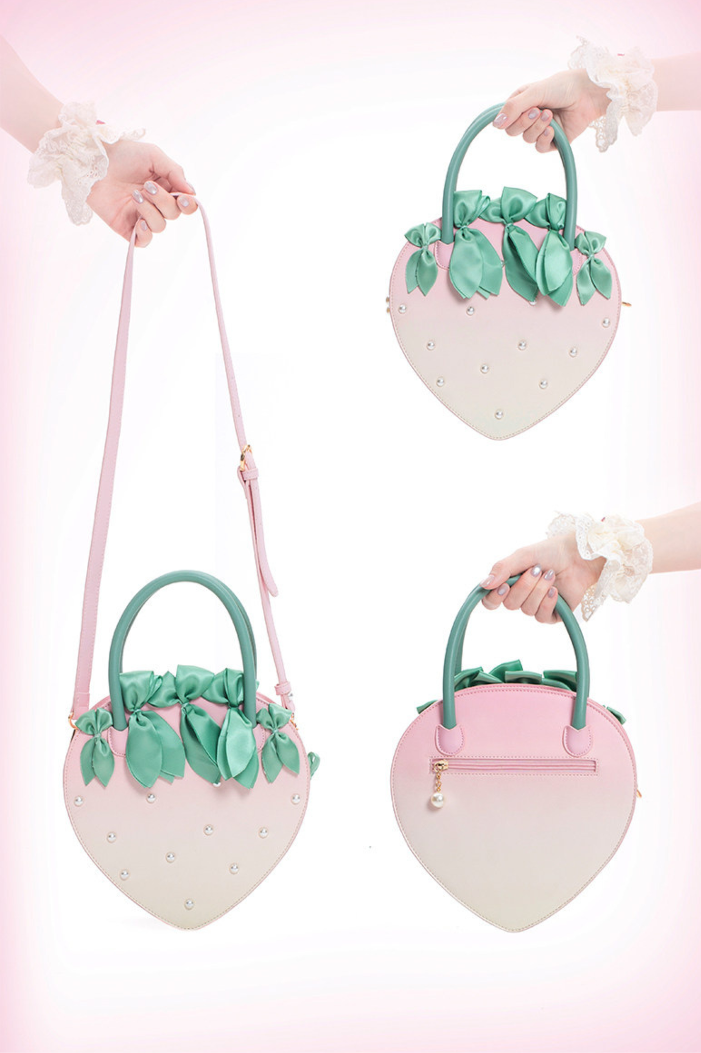Strawberry Pearl Bow Handbag