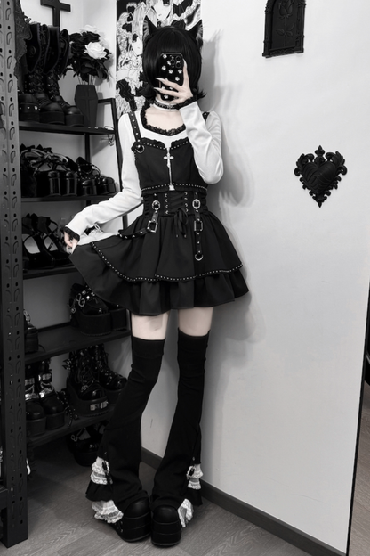Dark Galaxy Lace Gothic Top + Skirt