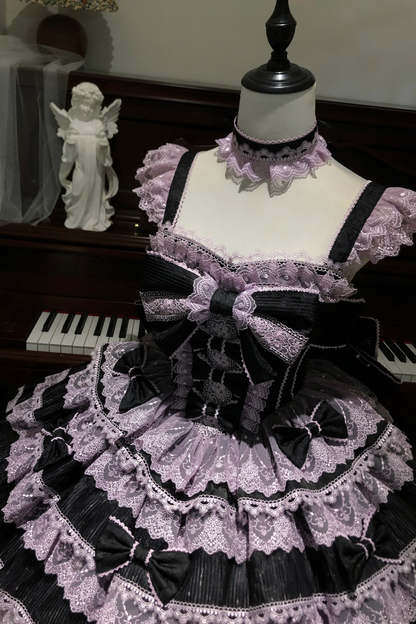 [pre-order] Princess Ballet Tiered Lolita Dress + Headband + Necklace + Sleeves + Tail