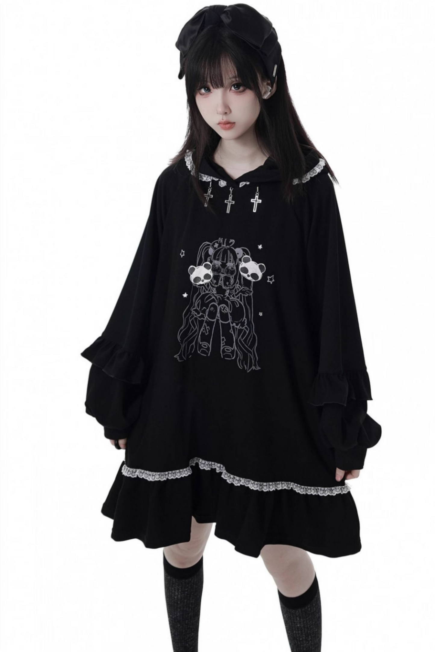 Big Swing Shirt Design Top + Hooded Dress + Long Culottes
