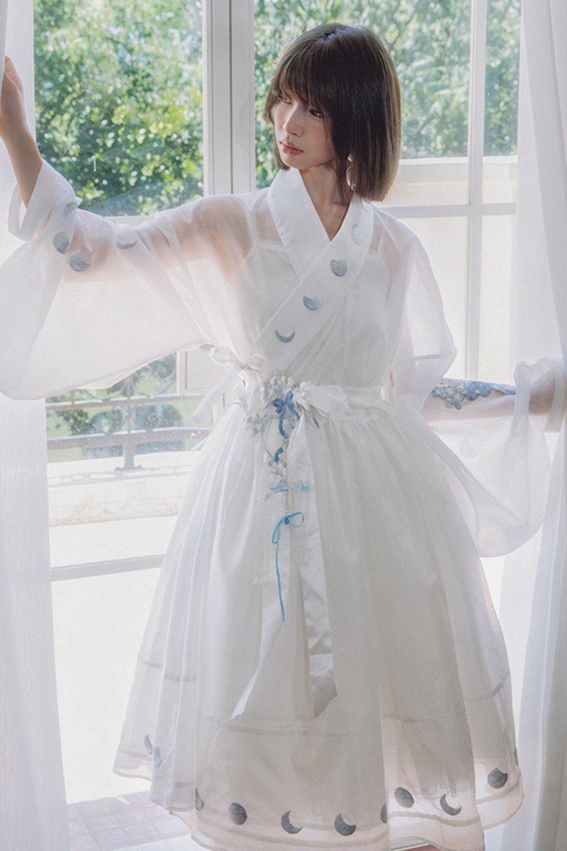Pure White Chinese Dress + Belt