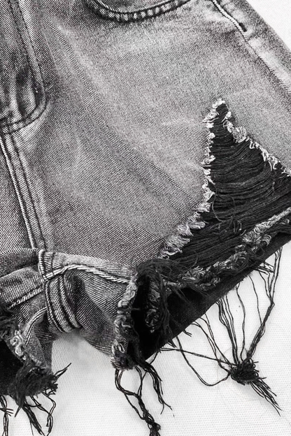 Retro Black Denim Pants + Plaid Curtain