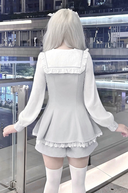 Aqua Dark Ribbon Dress + Pants
